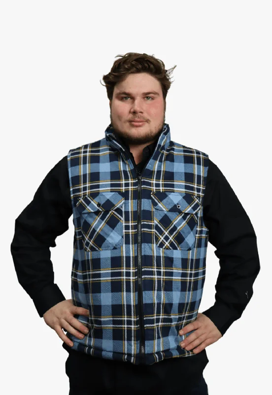 Men's Coats with Convertible CollarsPilbara Zipper Flannelette Quilted Vest
