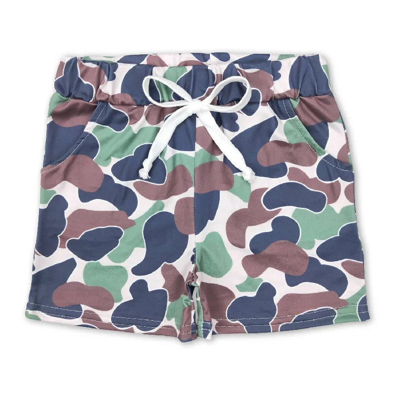 Men's Casual Short Pants for Relaxation and LoungingKid's Pockets Summer Shorts In Camo Print Men's Casual Short Pants for Relaxation and LoungingKid's Pockets Summer Shorts In Camo Print