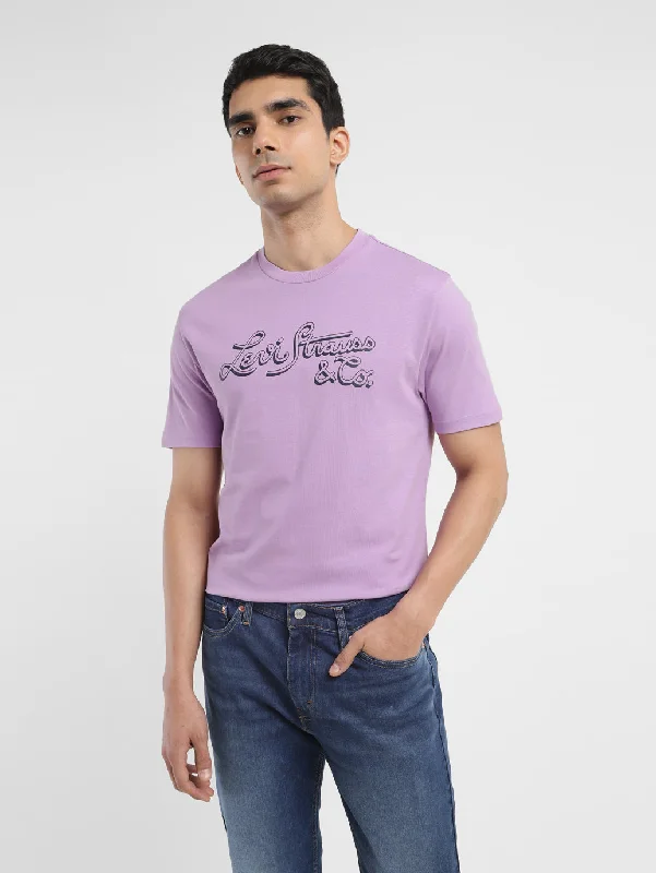 Men's Shirts with Raw-Edge HemlinesMen's Brand Logo Crew Neck T-shirt
