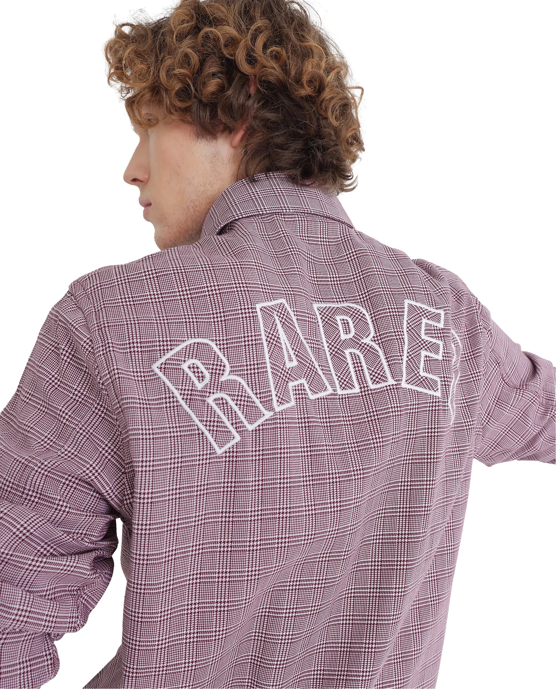 Men's Pattern-Play Shirts for a Fun TwistRare Rabbit Men's Pankal Maroon Cotton Fabric Full Sleeve Oversized Fit Checks Shirt