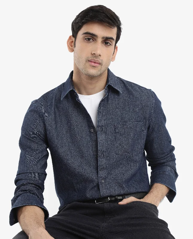 Men's Custom Dress Shirts for a Personalized FitRare Rabbit Men's Storm Dark Blue Cotton Fabric Full Sleeve Regular Fit Plain Denim Shirt Men's Custom Dress Shirts for a Personalized FitRare Rabbit Men's Storm Dark Blue Cotton Fabric Full Sleeve Regular Fit Plain Denim Shirt