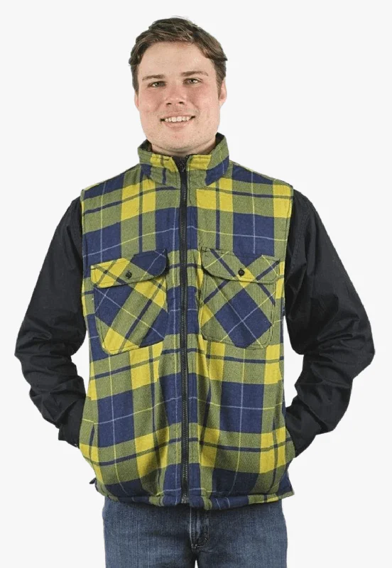 Men's Coats with Fur TrimPilbara Zipper Flannelette Quilted Vest RM123V