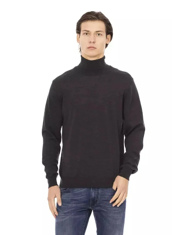 Men's Sweaters with Stand-Up CollarsBaldinini Monogram Turtleneck Sweater L Men