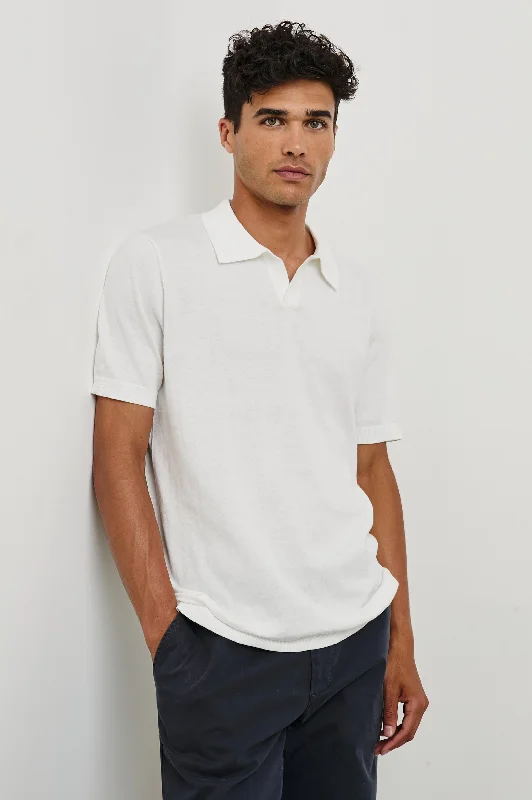 Men's Shirts with Cowl NecksHAYDEN POLO SHIRT - WHITE