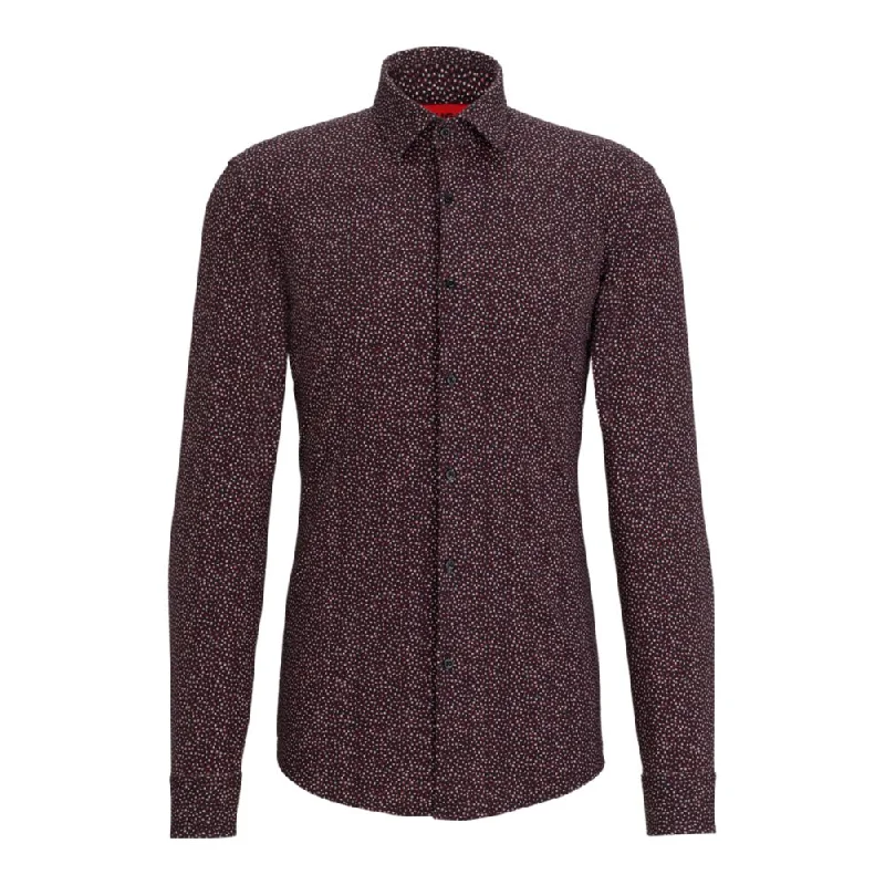 Men's Machine-Washable Shirts for ConvenienceSlim-fit shirt in printed performance-stretch canvas Men's Machine-Washable Shirts for ConvenienceSlim-fit shirt in printed performance-stretch canvas