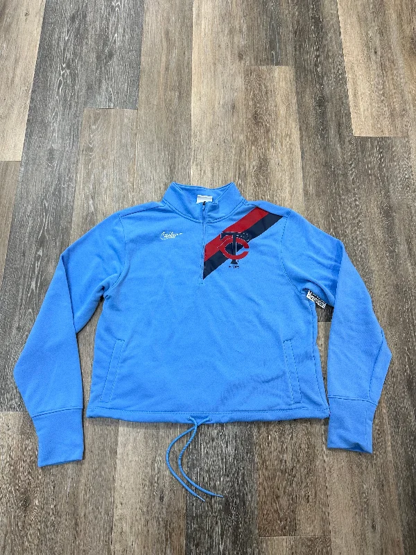 Warm Men's Thermal HoodiesAthletic Sweatshirt Crewneck By Nike Apparel In Blue, Size: L Warm Men's Thermal HoodiesAthletic Sweatshirt Crewneck By Nike Apparel In Blue, Size: L