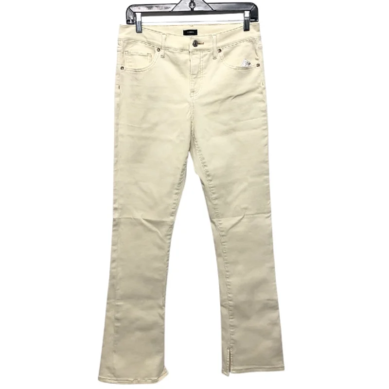 High-Waisted Men's JeansJeans Flared By Express In Cream, Size:8