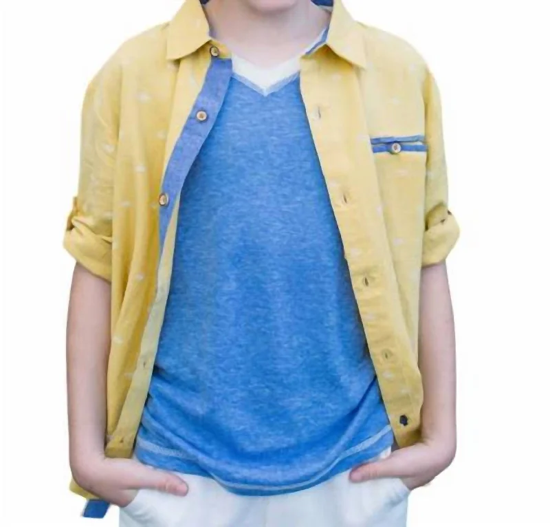 Men's Neutral-Tone Shirts for Versatile StylingBoy's Shirt In Yellow Gator