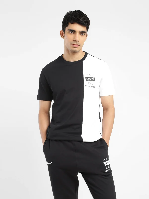 Comfortable Men's Polo ShirtsMen's Colorblock Crew Neck T-shirt
