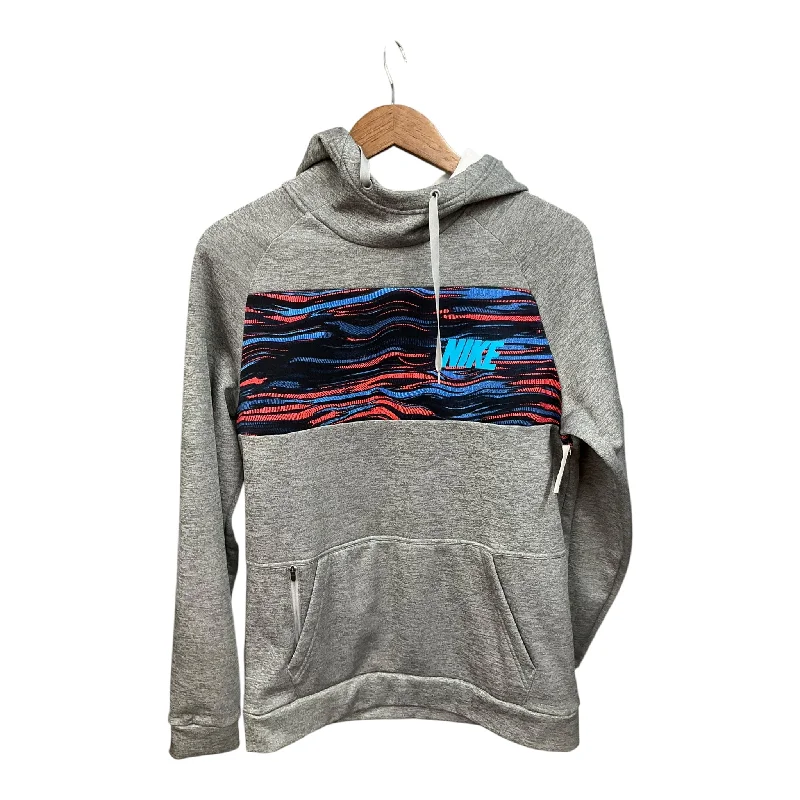 Men's Hoodies with Flannel LiningSweatshirt Hoodie By Nike In Grey, Size: S