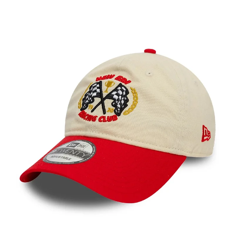 Affordable Baseball HatsNew Era Racing Light Beige 9TWENTY Adjustable Cap