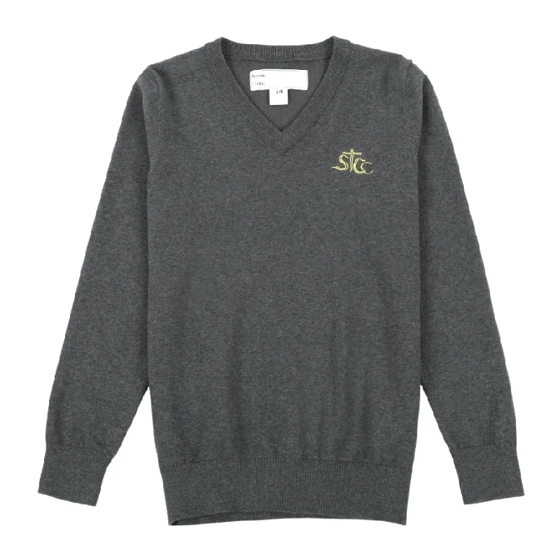 Men's Sweaters with Drawstring WaistbandsSTCC Unisex Knitted Sweater - Grey