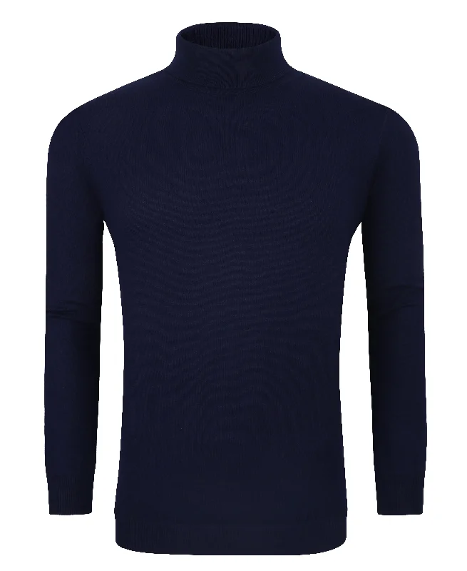 Patterned Men's Fair Isle SweatersTom Baine Slim Fit Performance Cotton Turtle Neck
