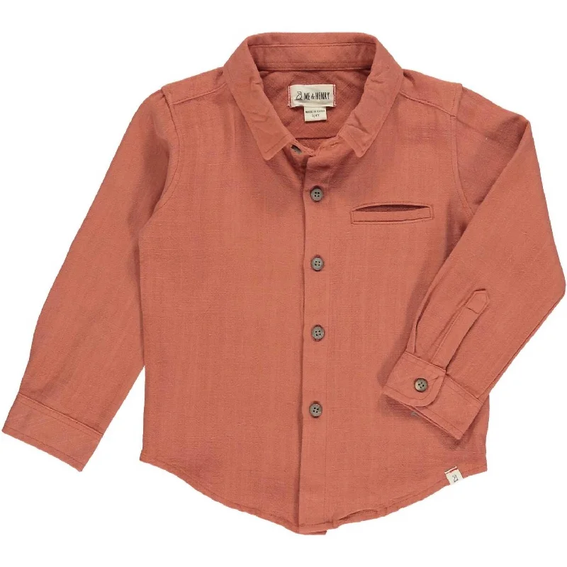 Men's Henley T-Shirts for a Casual TwistBoy's Atwood Woven Shirt In Rust Gauze