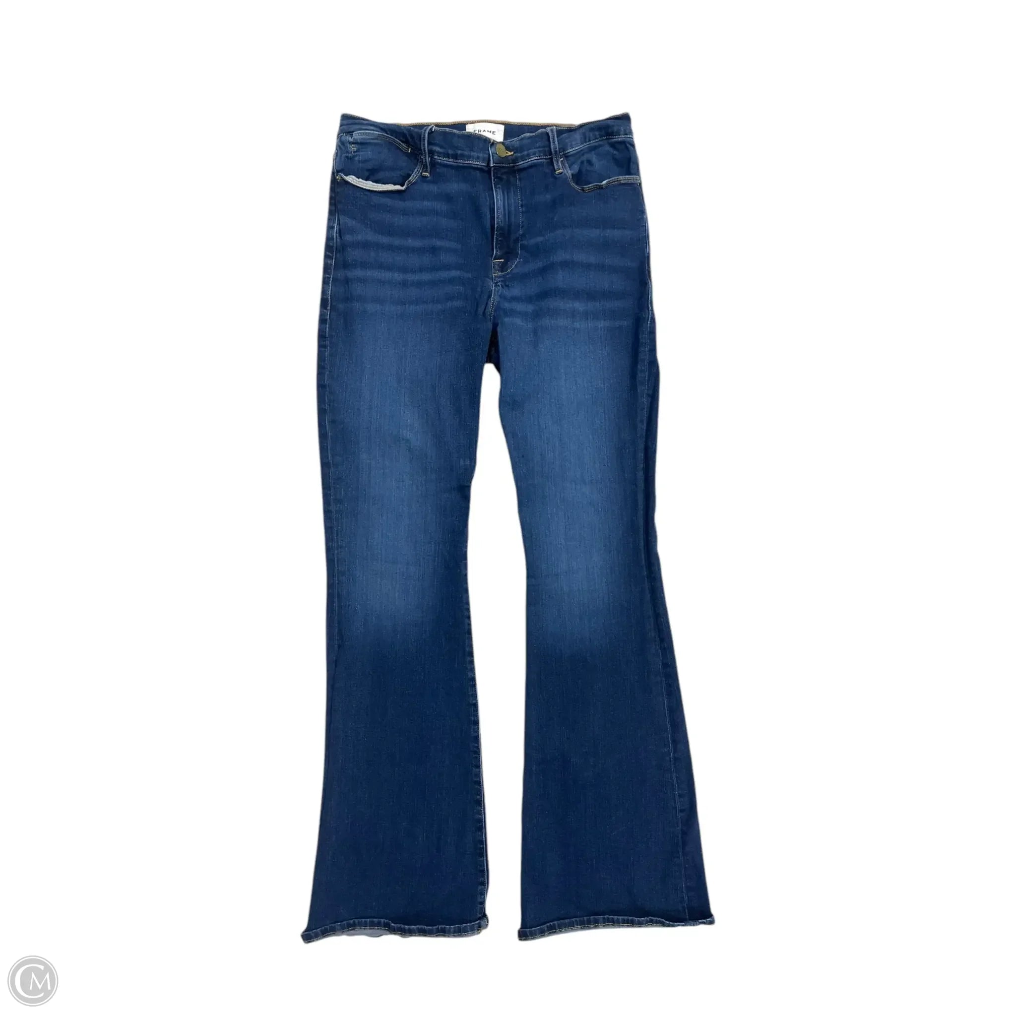 Mid-Waisted Men's JeansJeans Flared By Frame In Blue Denim, Size: 14