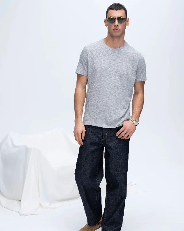 Casual Men's T-ShirtsSlub Jersey Crew Neck Tee - Heather Grey