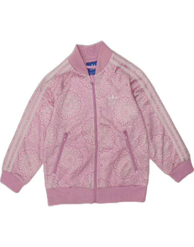 Men's Coats with Belted WaistsADIDAS Girls Abstract Pattern Tracksuit Top Jacket 2-3 Years Purple