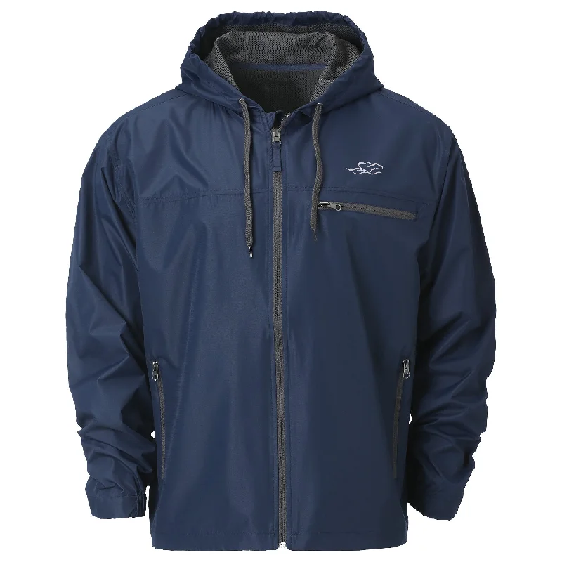Cool Men's Pea CoatsAdventure Packed Hooded Jacket - Navy