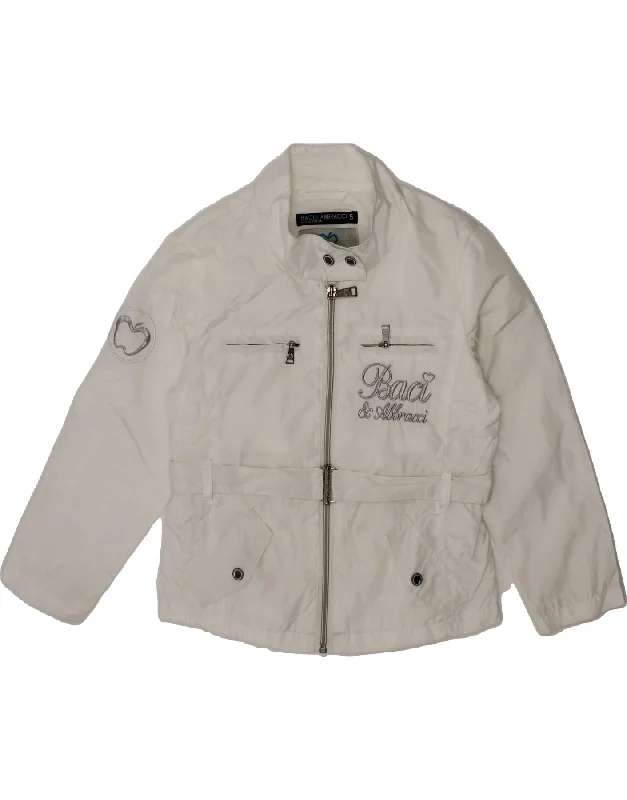 Men's Coats with PocketsBACI & ABBRACCI Girls Graphic Bomber Jacket 4-5 Years White Polyester Men's Coats with PocketsBACI & ABBRACCI Girls Graphic Bomber Jacket 4-5 Years White Polyester