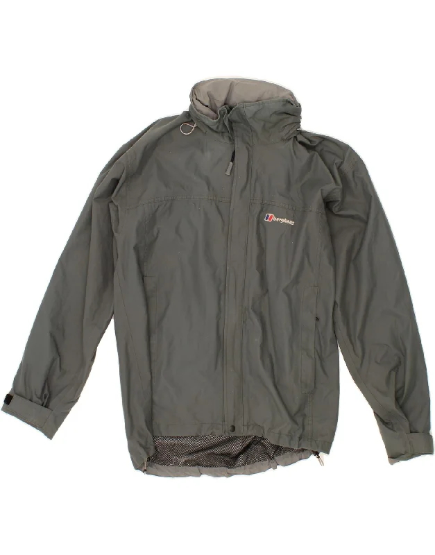 Men's Coats for Snowy WeatherBERGHAUS Mens Hooded Rain Jacket UK 38 Medium Grey Nylon