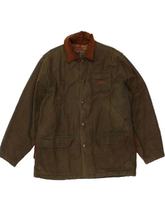 Men's Coats with Water-Repellent FabricBEST COMPANY Mens Utility Jacket UK 42 XL Khaki Cotton Men's Coats with Water-Repellent FabricBEST COMPANY Mens Utility Jacket UK 42 XL Khaki Cotton
