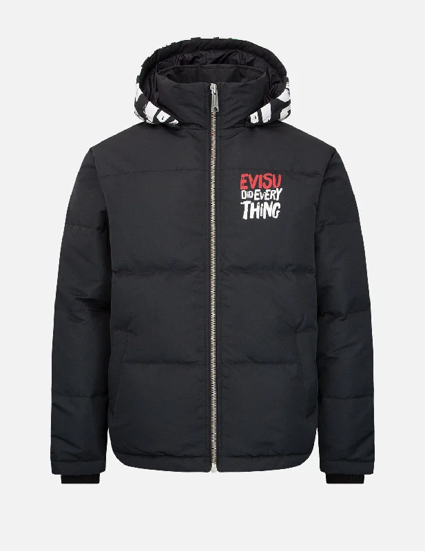 Men's Coats for All SeasonsBrand Motto Print Down Jacket
