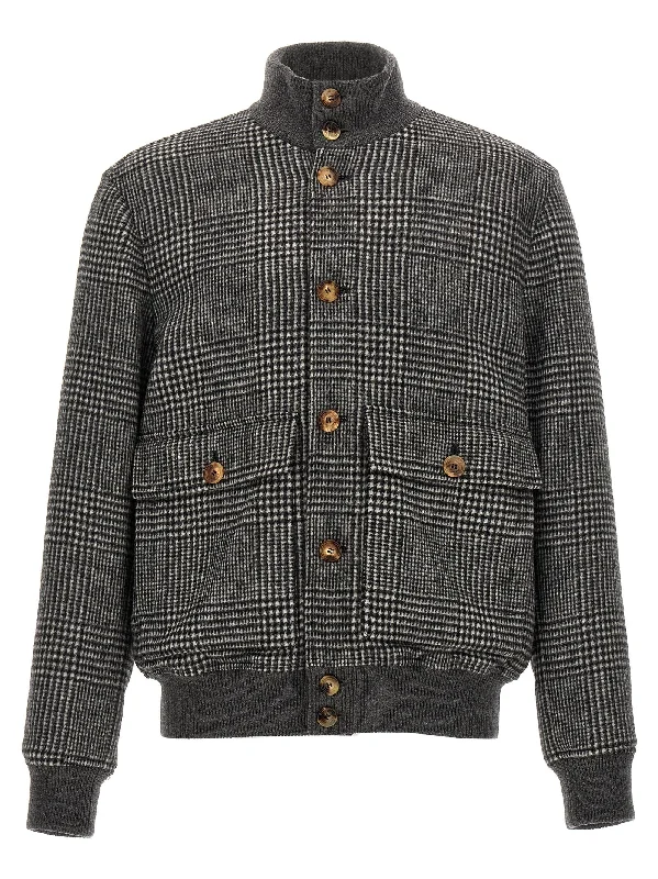 Men's Coats for Outdoor ActivitiesCheck Bomber Jacket