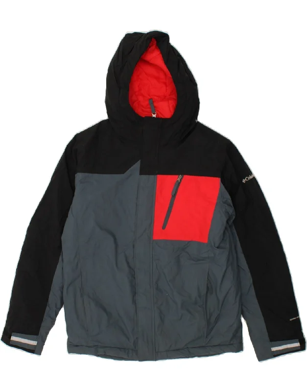 Men's Coats with Adjustable HemsCOLUMBIA Boys Hooded Windbreaker Jacket 14-15 Years Grey Colourblock Nylon Men's Coats with Adjustable HemsCOLUMBIA Boys Hooded Windbreaker Jacket 14-15 Years Grey Colourblock Nylon