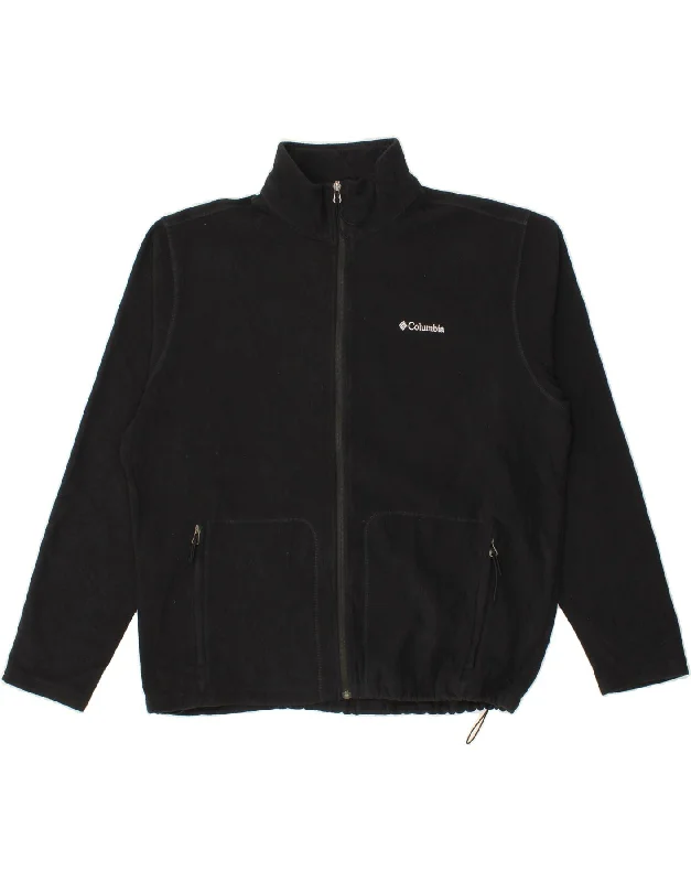 Men's Coats with PocketsCOLUMBIA Mens Fleece Jacket UK 44 2XL Black Polyester