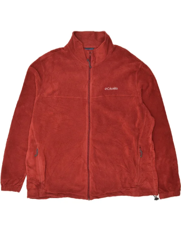 Men's Coats for Winter SportsCOLUMBIA Mens Fleece Jacket UK 46 3XL Maroon Polyester