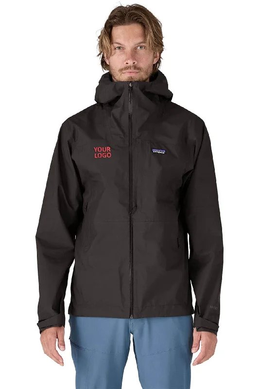 Designer Men's OvercoatsPatagonia Mens Boulder Fork Custom Rain Jackets, Black