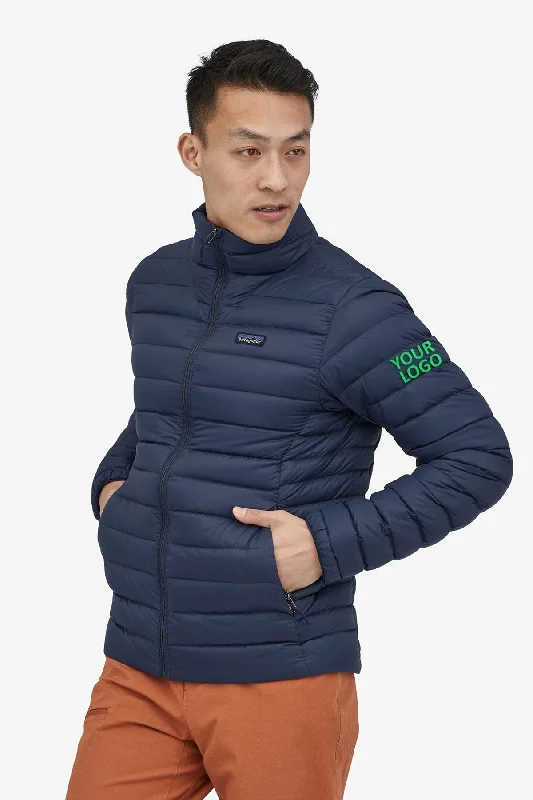 Men's Coats with ZippersPatagonia Mens Custom Down Sweater Jackets, New Navy