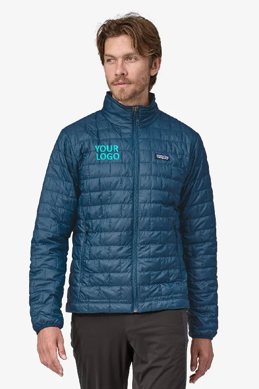Men's Coats for Snowy WeatherPatagonia Mens Custom Nano Puff Jackets, Lagom Blue