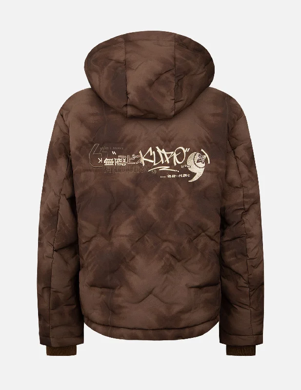 Men's Coats for AutumnEmbossed Graphics Tie Dye Print Down Jacket