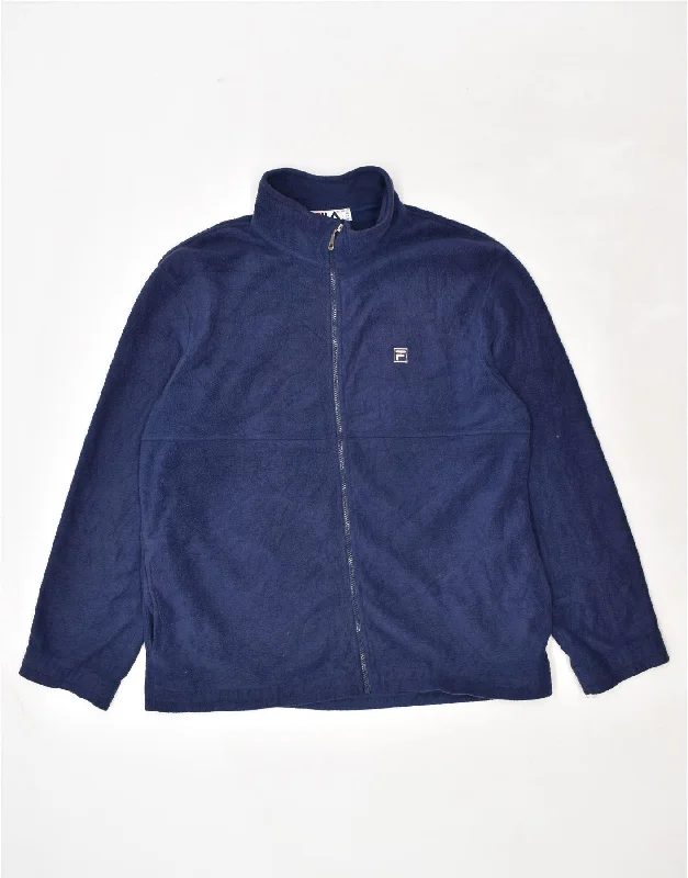 Men's Coats with Modern CutsFILA Mens Fleece Jacket XL Navy Blue Polyester