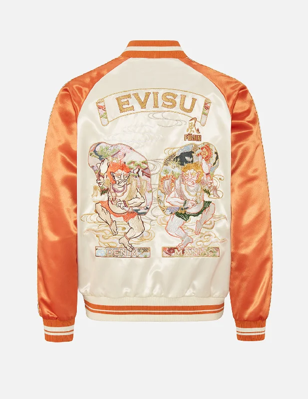 Men's Coats for SkiingFujin Twins Embroidered Souvenir Jacket