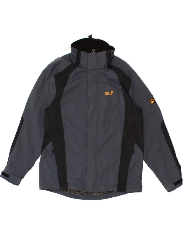 Men's Coats for City WearJACK WOLFSKIN Mens Windbreaker Jacket UK 44/46 XL Grey Colourblock