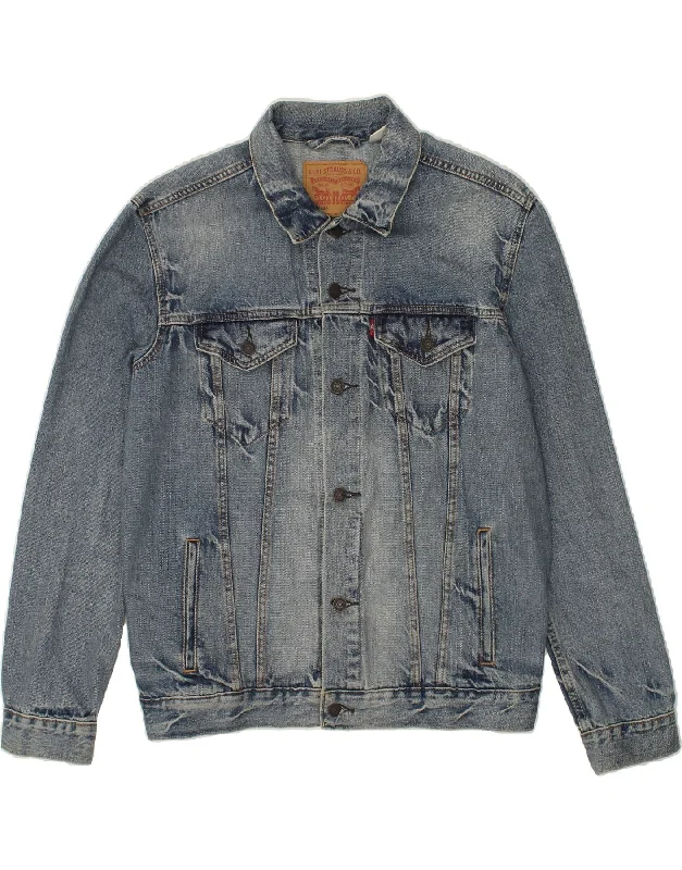 Men's Coats with Slim FitsLEVI'S Mens Denim Jacket UK 40 Large Blue Cotton