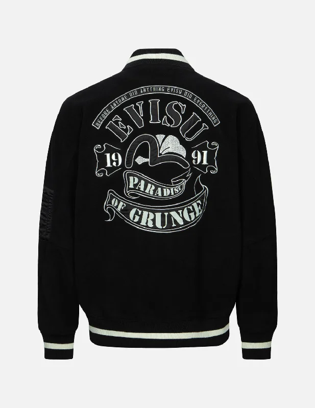 Men's Coats with Hidden PocketsLogo and Seagull Appliqué Loose Fit Polar Fleece Jacket Men's Coats with Hidden PocketsLogo and Seagull Appliqué Loose Fit Polar Fleece Jacket