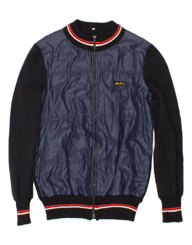 Weather-Resistant Men's CoatsMARIO BARONI Mens Bomber Jacket IT 50 Large Navy Blue Colourblock Wool Weather-Resistant Men's CoatsMARIO BARONI Mens Bomber Jacket IT 50 Large Navy Blue Colourblock Wool