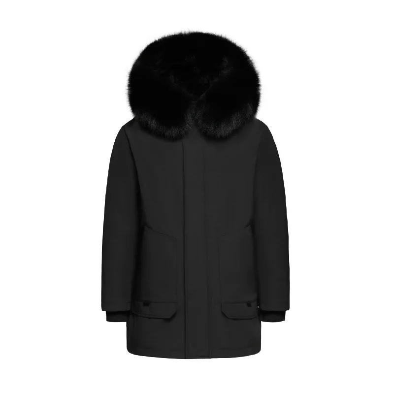 Men's Coats for Big and TallMen's Imperial Down Parka Jacket in Black (Black Fox Hood Trim)