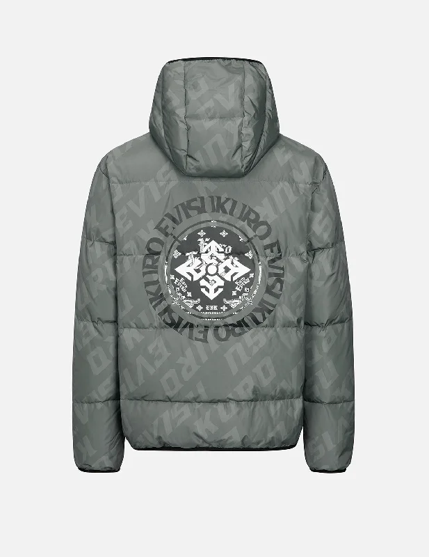 Designer Men's OvercoatsMonogram Print Relaxed Down Jacket