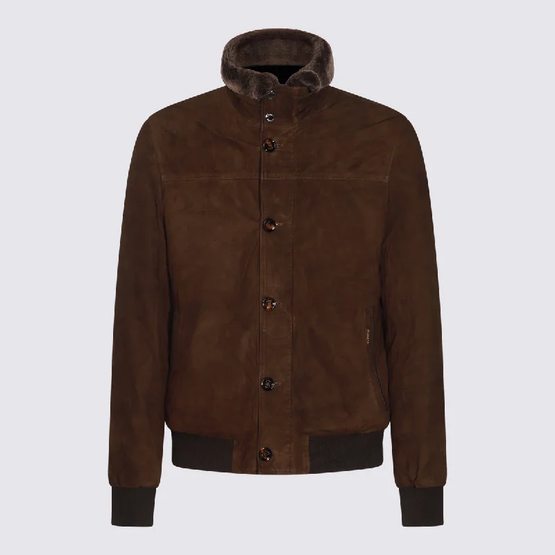 Men's Coats with Water-Repellent FabricMoorer Jackets Brown