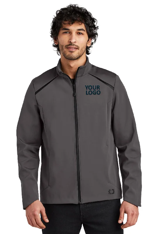 Men's Coats with Embroidered DetailsOGIO Exaction Custom Soft Shell Jackets, Tarmac Grey Men's Coats with Embroidered DetailsOGIO Exaction Custom Soft Shell Jackets, Tarmac Grey