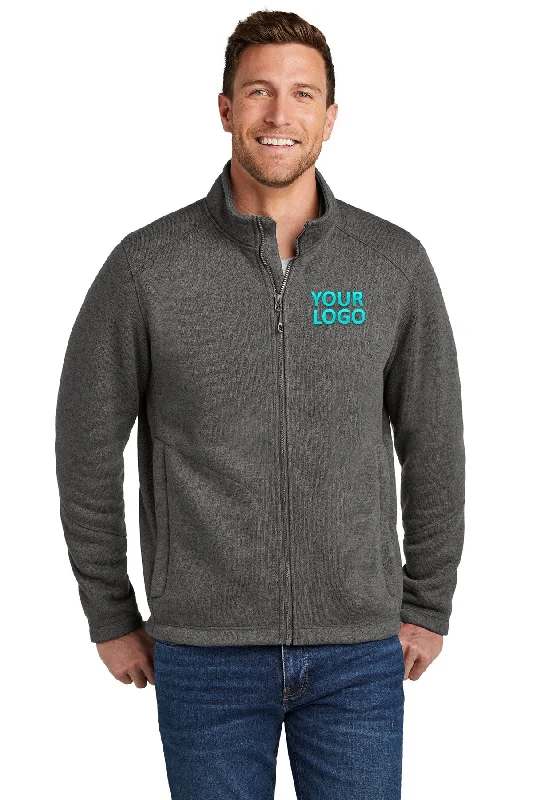 Men's Coats with Multi-Pocket DesignPort Authority Arc Sweater Fleece Custom Jackets, Grey Smoke Heather Men's Coats with Multi-Pocket DesignPort Authority Arc Sweater Fleece Custom Jackets, Grey Smoke Heather