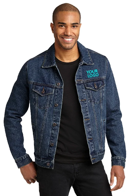 Men's Coats for Skinny MenPort Authority Denim Custom Jackets, Denim Blue