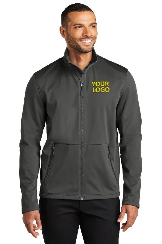 Men's Coats for SkiingPort Authority Flexshell Customized Jackets, Grey Steel