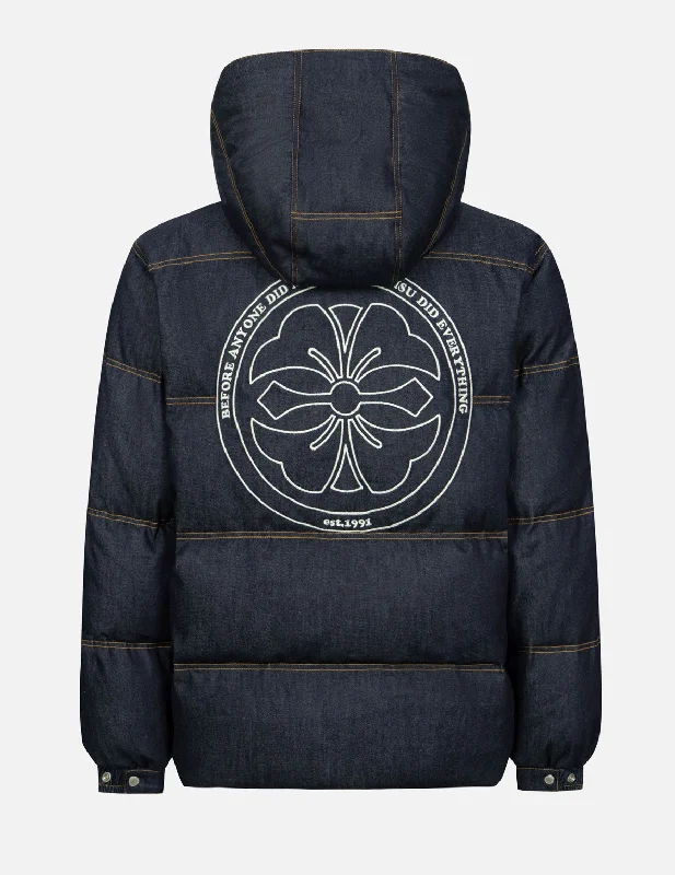 Modern Men's Field JacketsSeagull and Kamon Embroidery Relax Fit Down Jacket