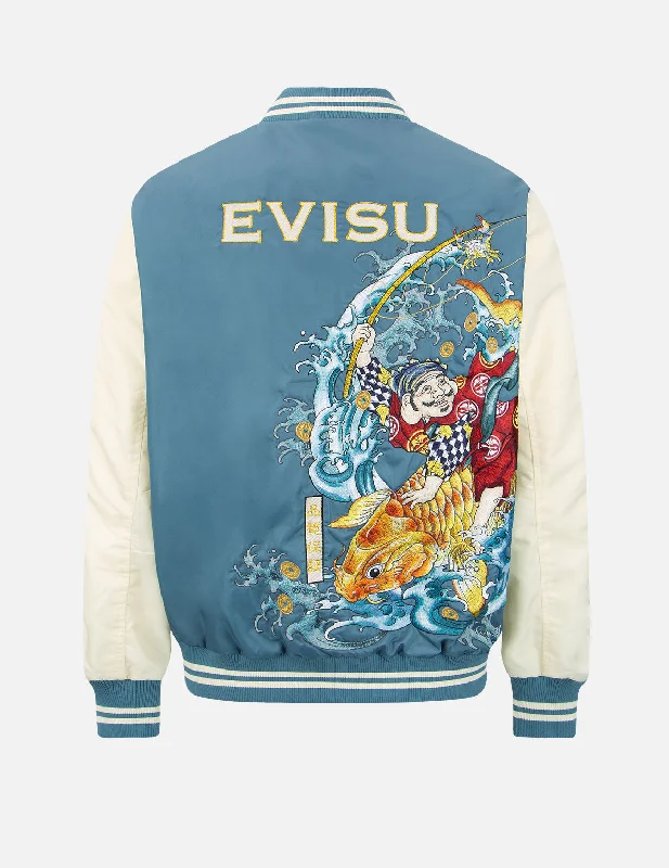 Lightweight Men's Windbreakers“The God of Fortune Riding Waves”Embroidery Souvenir Jacket Lightweight Men's Windbreakers“The God of Fortune Riding Waves”Embroidery Souvenir Jacket