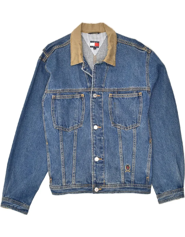 Men's Coats with Vintage StyleTOMMY HILFIGER Mens Denim Jacket UK 42 XL Blue Cotton